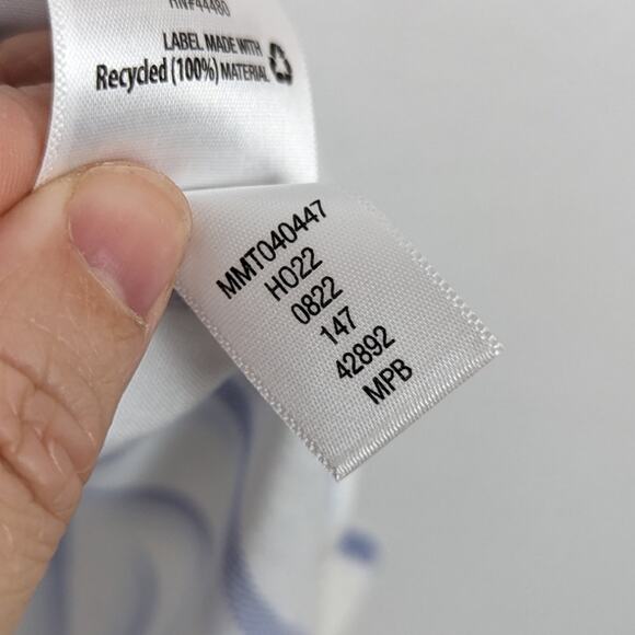 And Now This Men's White Blue Stripe Short Sleeve Button Down Shirt - Picture 7 of 7